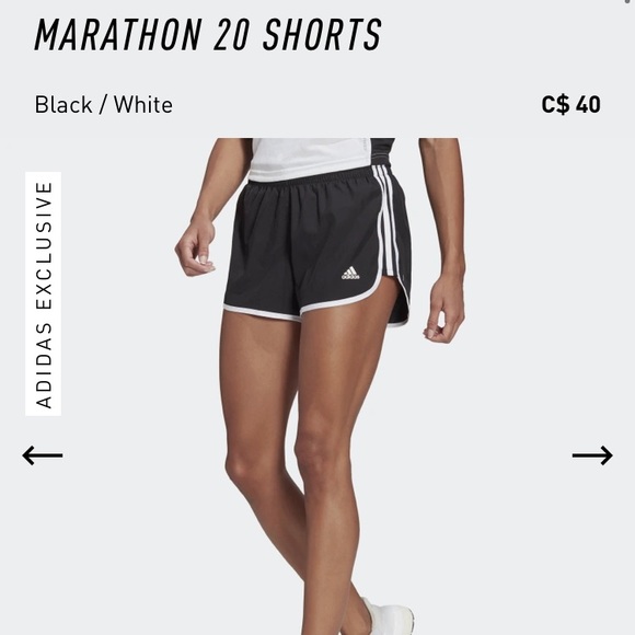 Black Adidas Marathon 20 Shorts Size S/M - Picture 3 of 3